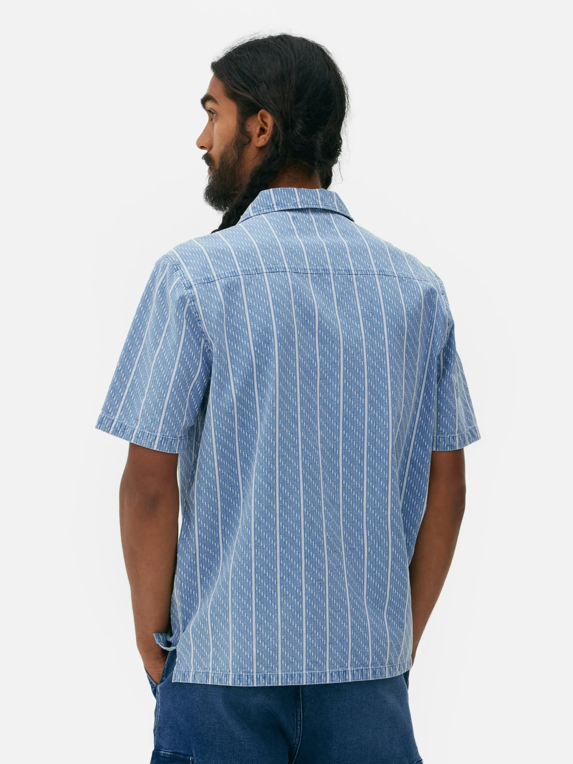 Textured Striped Short Sleeve Shirt|Primark