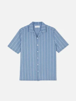 Textured Striped Short Sleeve Shirt|Primark