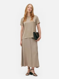 The Edit Satin T-Shirt|Primark Sale