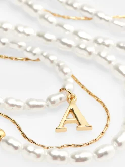 Three Row Initial Necklace|Primark Online