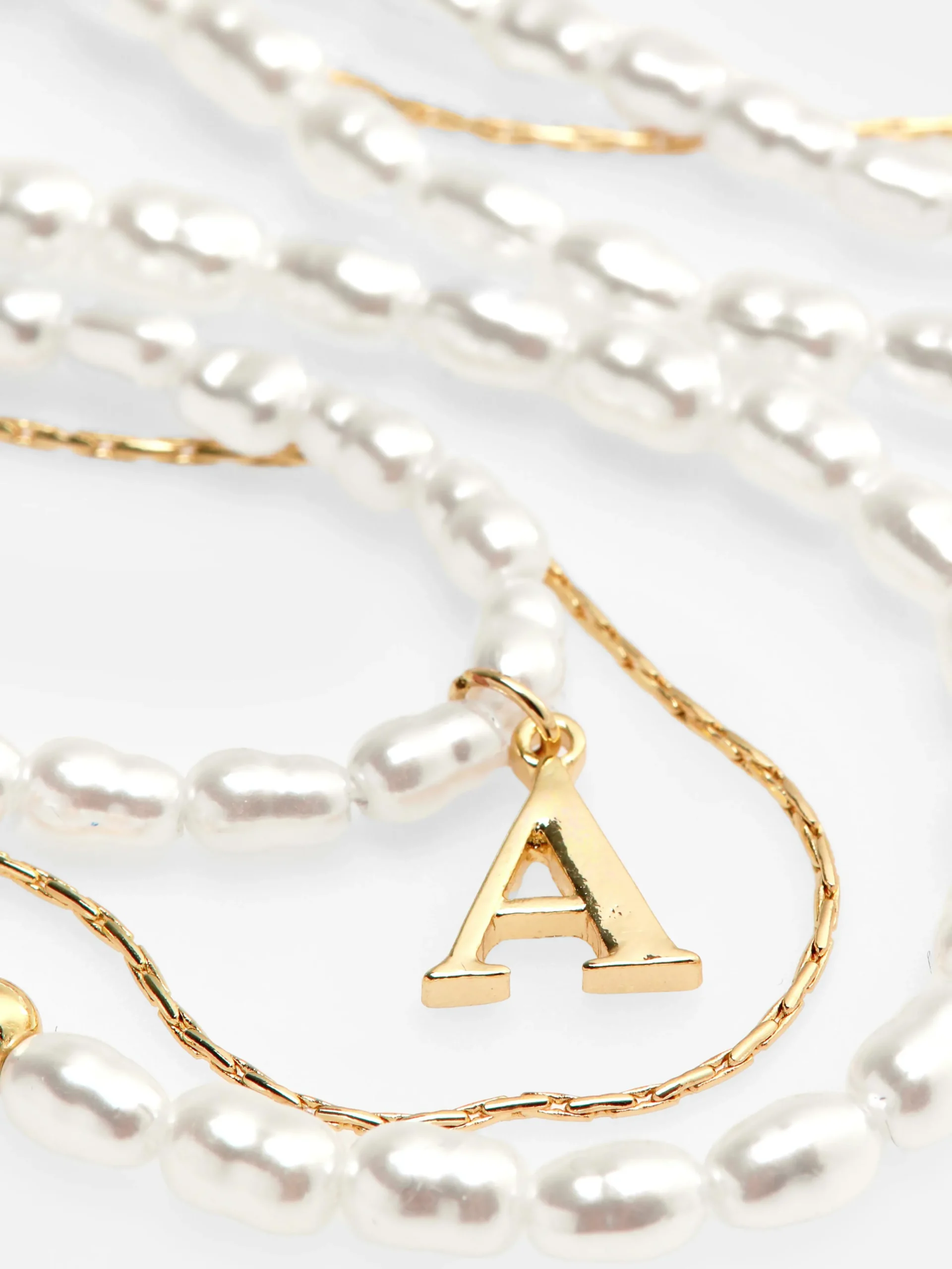 Three Row Initial Necklace|Primark Online