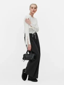 Tie Sleeve Crinkle Top|Primark New