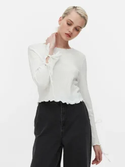 Tie Sleeve Crinkle Top|Primark New