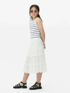 Tiered A-Line Midi Skirt|Primark New