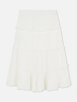Tiered A-Line Midi Skirt|Primark New