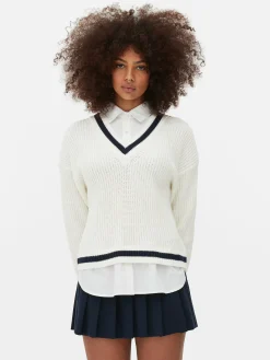 Two-in-One Preppy Pullover And Shirt|Primark Discount