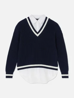 Two-in-One Preppy Pullover And Shirt|Primark Discount