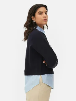 Two-in-One Slogan Sweater And Shirt|Primark Hot