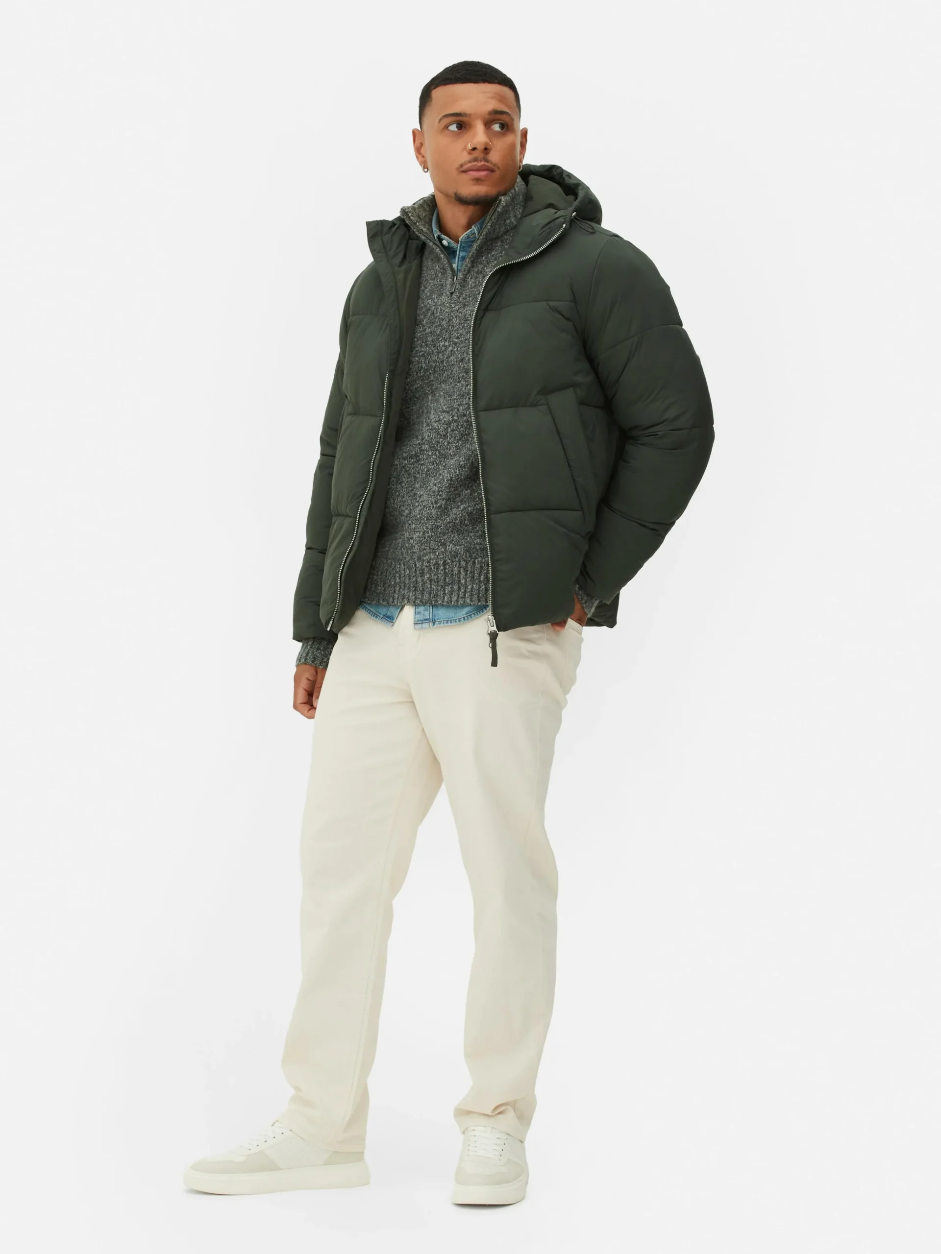 Two-Way Zip Puffer Jacket|Primark Discount