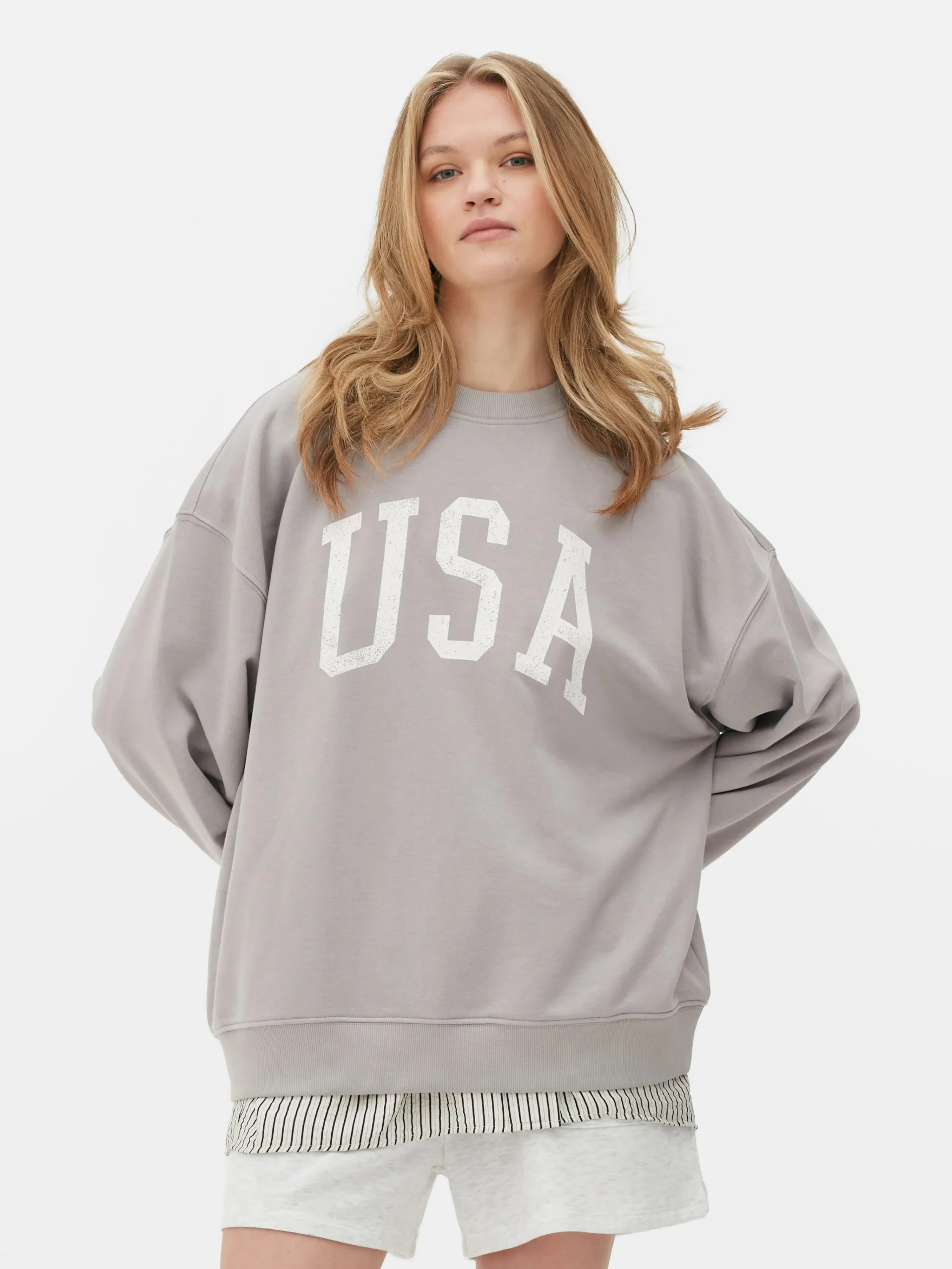 USA Print Oversized Sweatshirt|Primark New