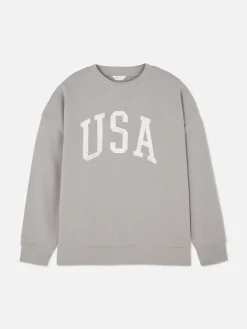 USA Print Oversized Sweatshirt|Primark New