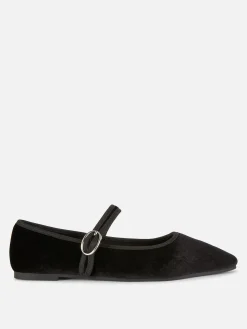 Velvet Mary Jane Flats|Primark Sale