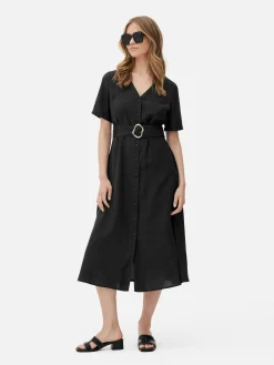 V-Neck Belted Midi Dress|Primark Sale