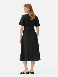 V-Neck Belted Midi Dress|Primark Sale