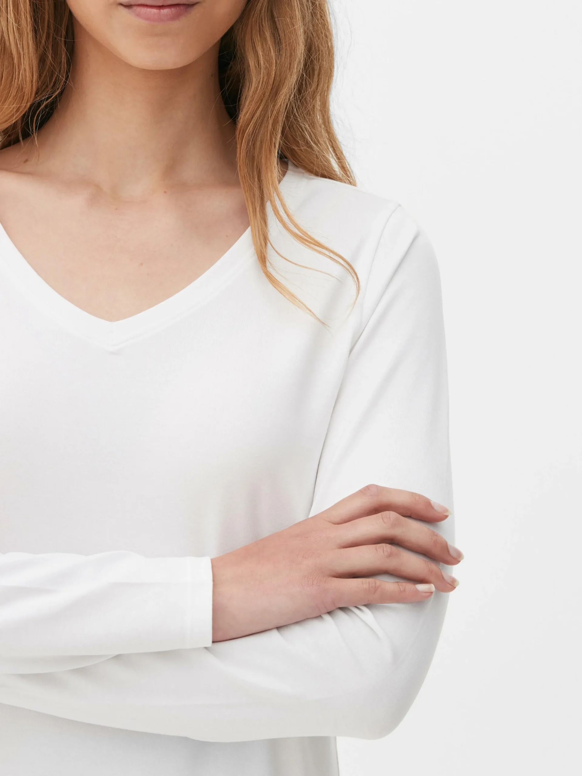 V-Neck Long Sleeve Top|Primark New