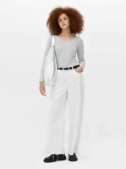 V-Neck Long Sleeve Top|Primark Hot