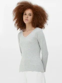 V-Neck Long Sleeve Top|Primark Hot