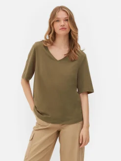 V-Neck Short Sleeve T-Shirt|Primark Sale