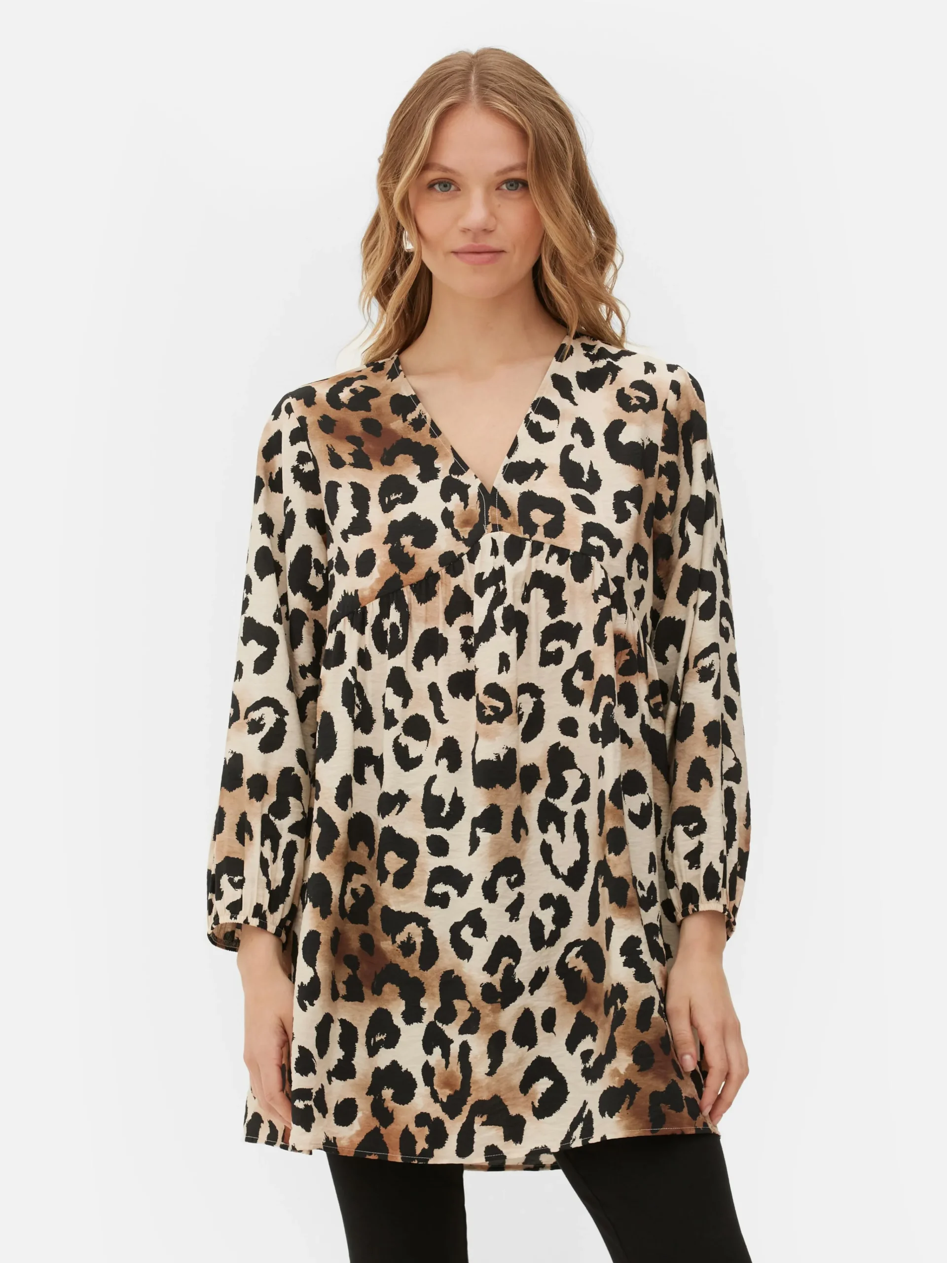 V-Neck Smock Mini Dress|Primark Hot