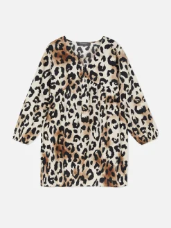 V-Neck Smock Mini Dress|Primark Hot