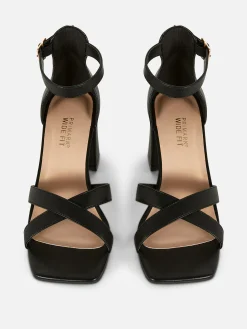 Wide Fit Cross Strap Heels|Primark Hot