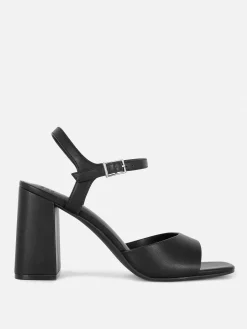 Wide Fit Curved Strap Block Heels|Primark