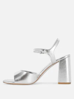 Wide Fit Curved Strap Block Heels|Primark Online