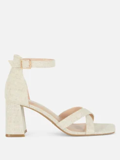 Wide Fit Woven Strap Block Heels|Primark