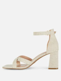 Wide Fit Woven Strap Block Heels|Primark