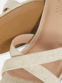 Wide Fit Woven Strap Block Heels|Primark