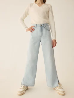 Wide Leg Slit Denim Jeans|Primark Best