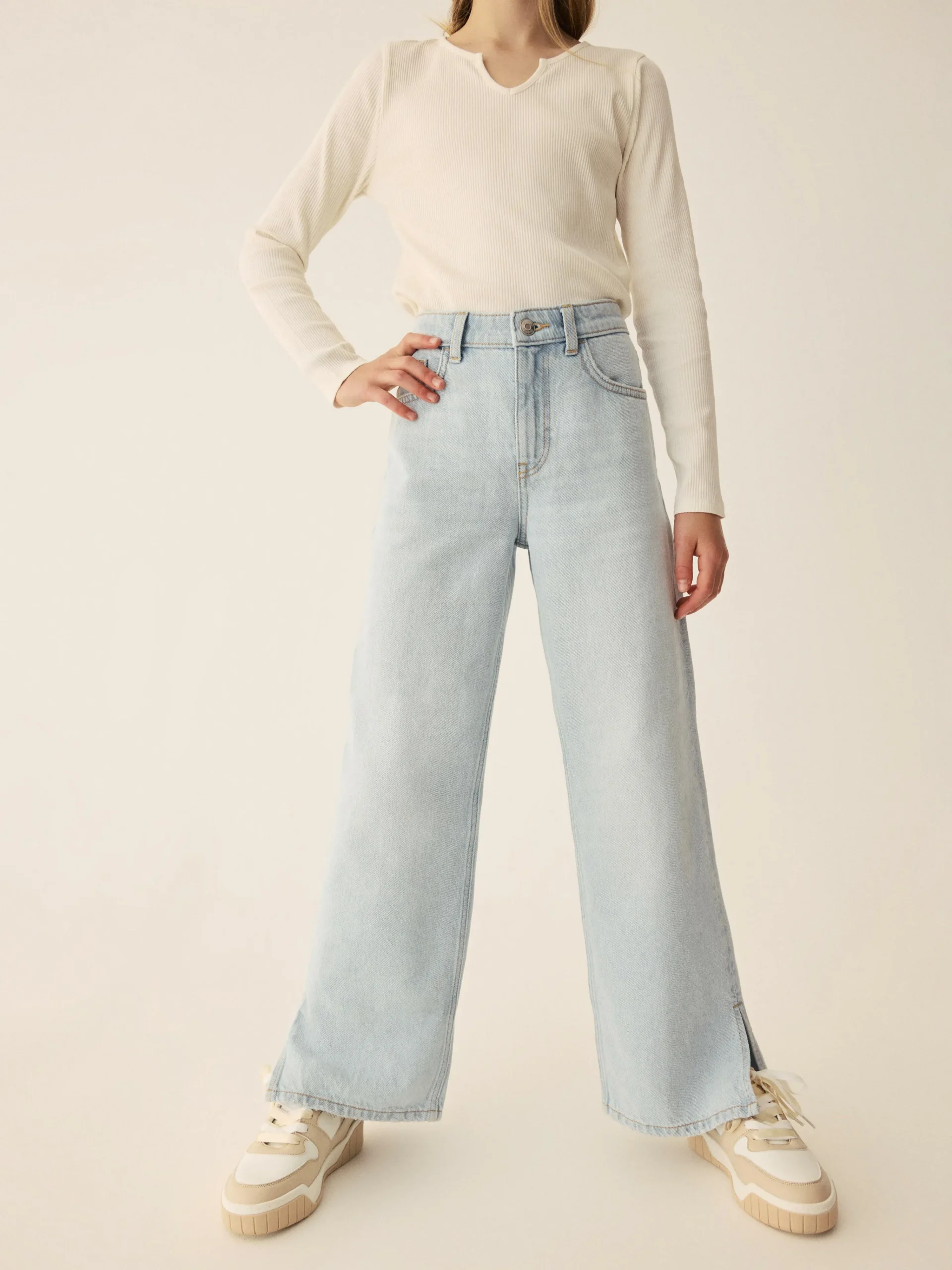 Wide Leg Slit Denim Jeans|Primark Best