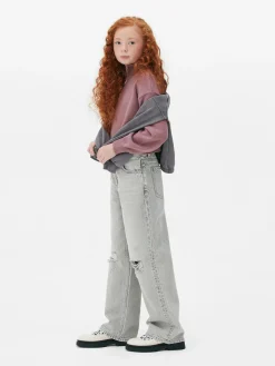 Wide Leg Slit Denim Jeans|Primark Hot